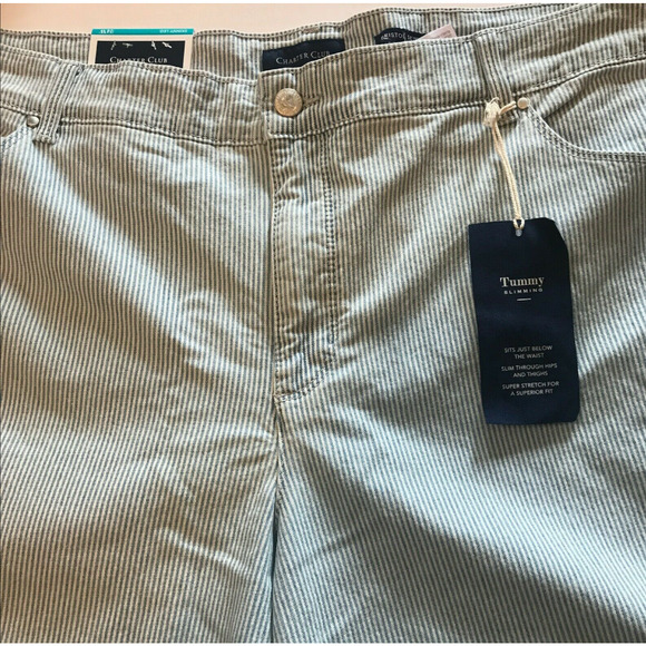 Charter Club Women Plus Bristol Skinny Leg Ankle Jeans Pinstripe Denim 26 W $74 - Picture 5 of 7